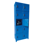 Locker Metálico de 10 Puertas con Ventilación y Base Elevada