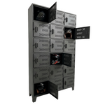 Locker Metálico de 18 Puertas con Ventilación y Base Elevada
