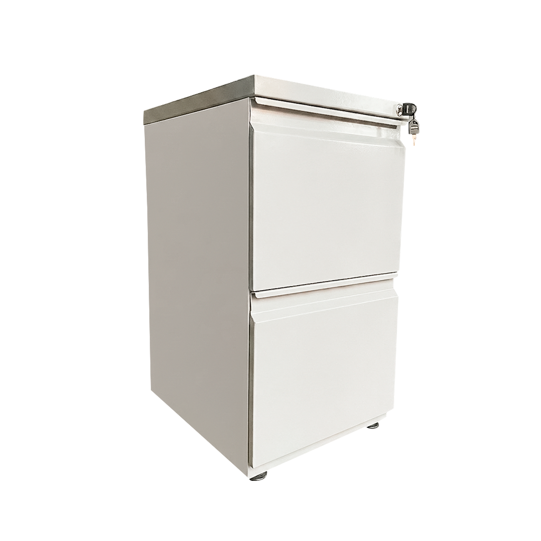 Archivador Vertical Metálico Blanco de 2 Cajones