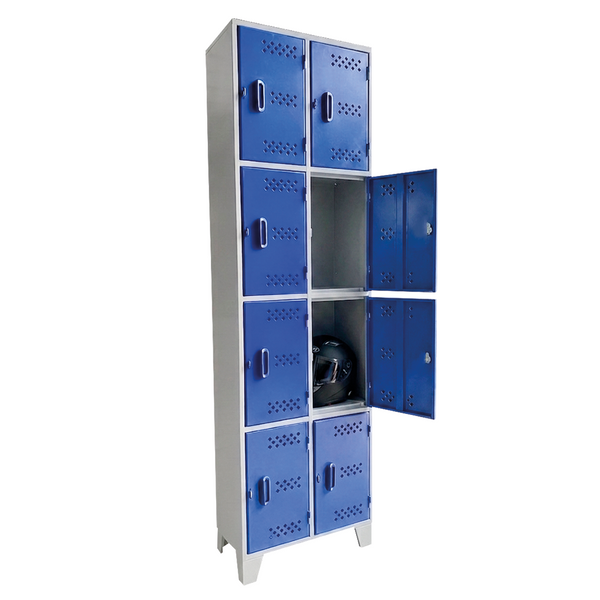 Locker Metálico Vertical de 8 Compartimentos con Puertas Ventiladas