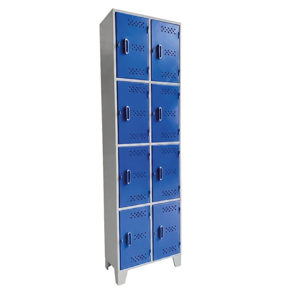Locker Metálico Vertical de 8 Compartimentos con Puertas Ventiladas