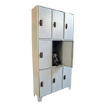 Locker Metálico de 9 Puertas con Ventilación y Base Elevada