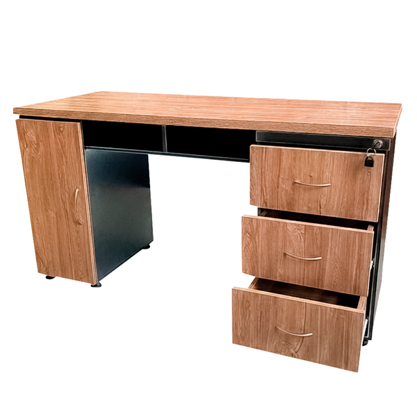 Puesto de Trabajo Ergonómico Archivador – Cajonera Triple + Armario Puerta