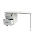 Escritorio Operativo con Cajonera y Cerradura - Modelo Administrativo Blanco/Gris