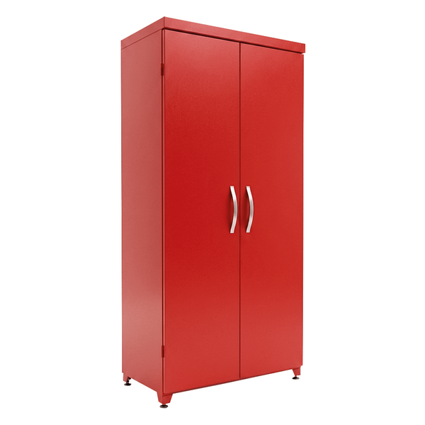 Armario de Oficina Moderno Rojo - Almacenamiento Seguro con Diseño Vibrante