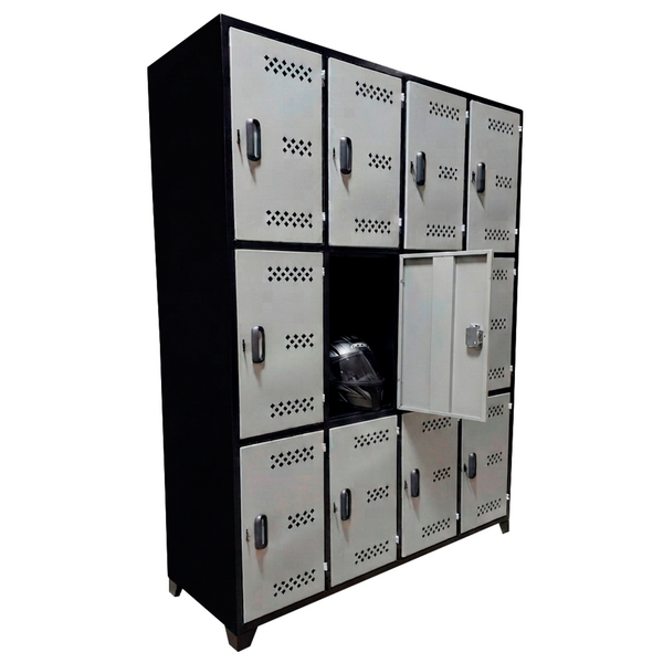 Locker Metálico Vertical de 12 Compartimentos con Puertas Ventiladas