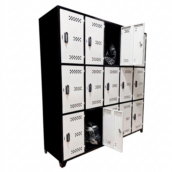 Locker Metálico Vertical de 15 Compartimentos con Puertas Ventiladas